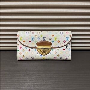 LOUIS VUITTON White Multicolor Monogram Portefeuille Eugenie Wallet M60053